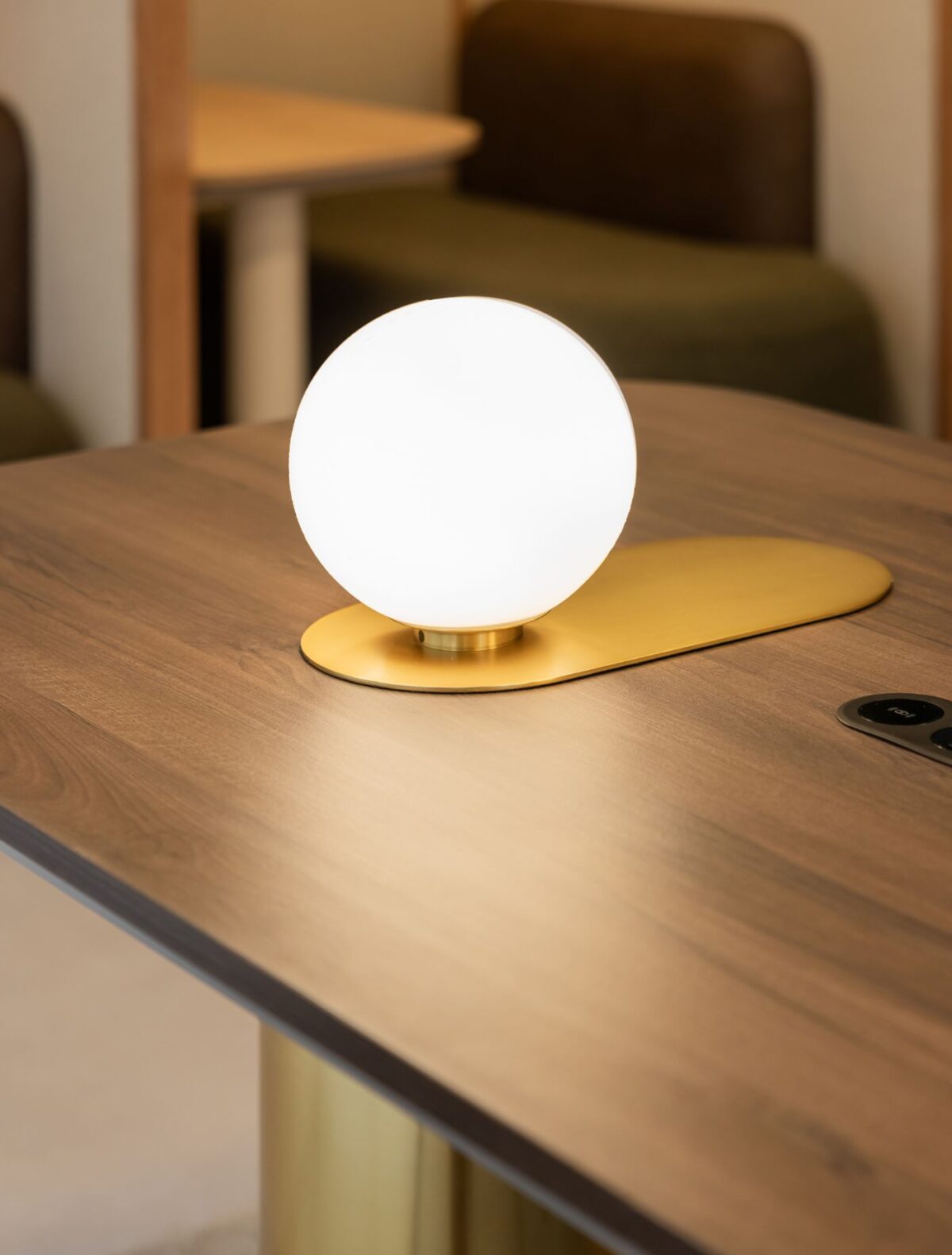 Feature lamp on boardroom table